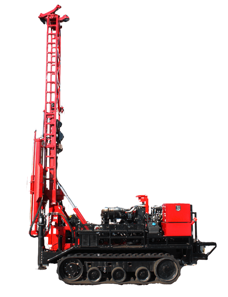 Compact D70 Diedrich Drill track-mounted rig with vertical mast, engineered for SPT drilling, soil sampling, and confined-access job sites.